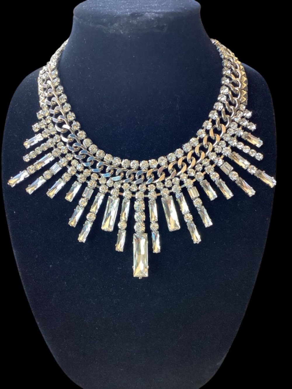 Vintage Graziano HUGE crystal collar necklace